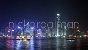 Timelapse of Hong Kong Skyline at Night